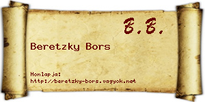 Beretzky Bors névjegykártya